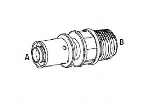 ПРАВ АДАПТОР ПРЕС М 16X1/2" PPSU VALSIR ИТАЛИЯ