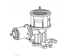 КОЛЯНО ЗА СТЕНА ПРЕС 20X1/2" Ж PPSU VALSIR ИТАЛИЯ