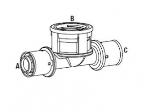 ТРОЙНИК ПРЕС Ж 26X3/4"X26 PPSU VALSIR ИТАЛИЯ